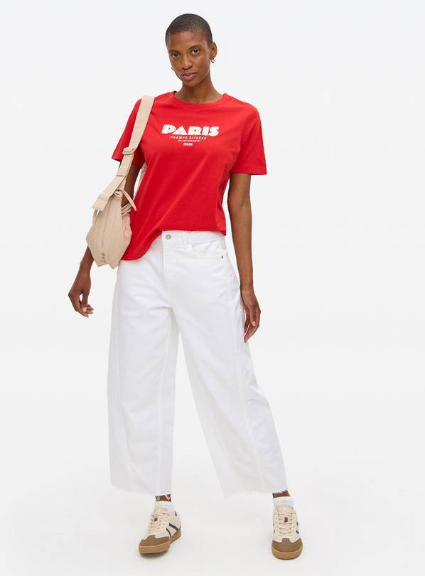 Red Regular Fit 'Paris' Graphic T-Shirt 22